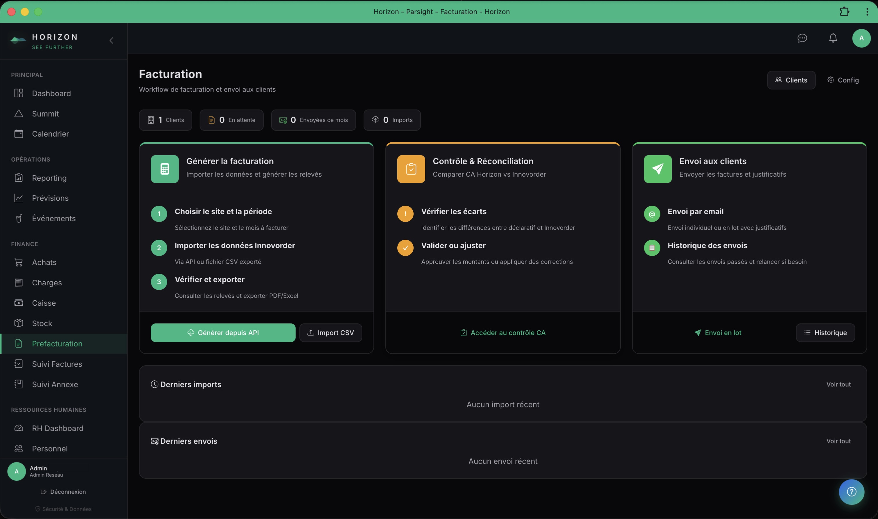 Préfacturation - Workflow Innovorder automatisé